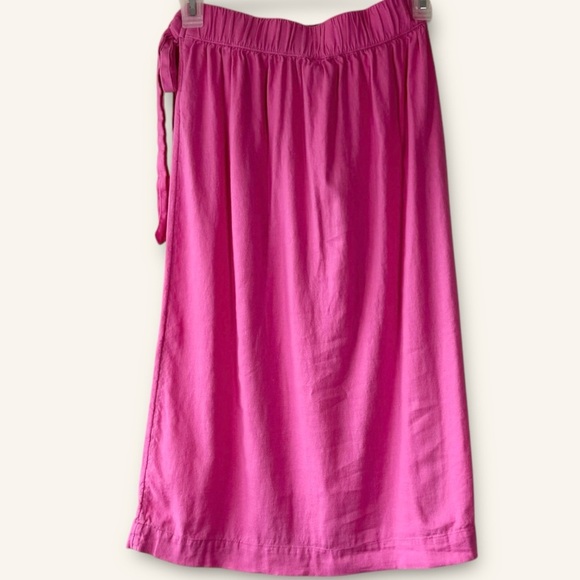 A NEW DAY Linen-Blend Belted Wrap Pink Midi Skirt - Picture 3 of 5